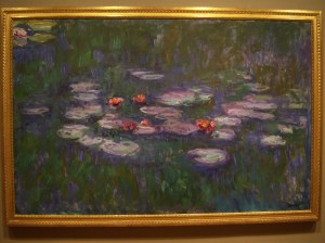 Photograph of Monet's water lillies painting at the McNay Art Museum.