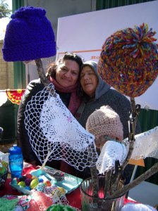 Photo of Margarita and Rosa's crocheted items.