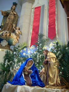 Photo of Mary and Joseph waiting for Baby Jesus to arrive.